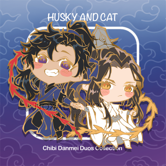 Husky and Cat - Enamel Pin