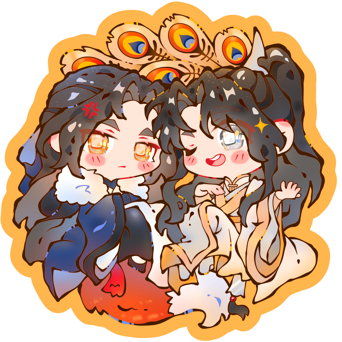 Peacock and Fox - Sticker